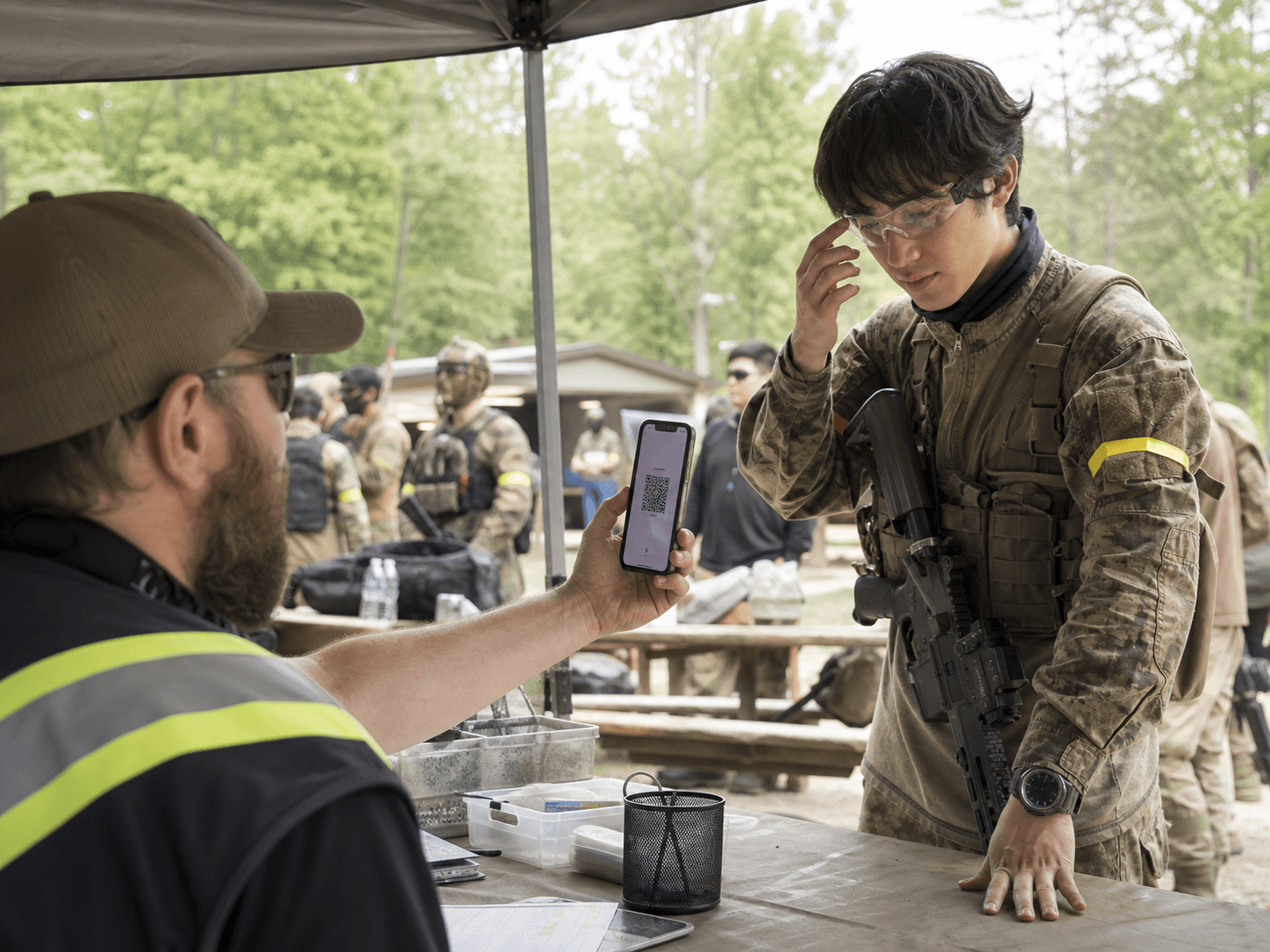 Check in at the gate in Airsoft Grid