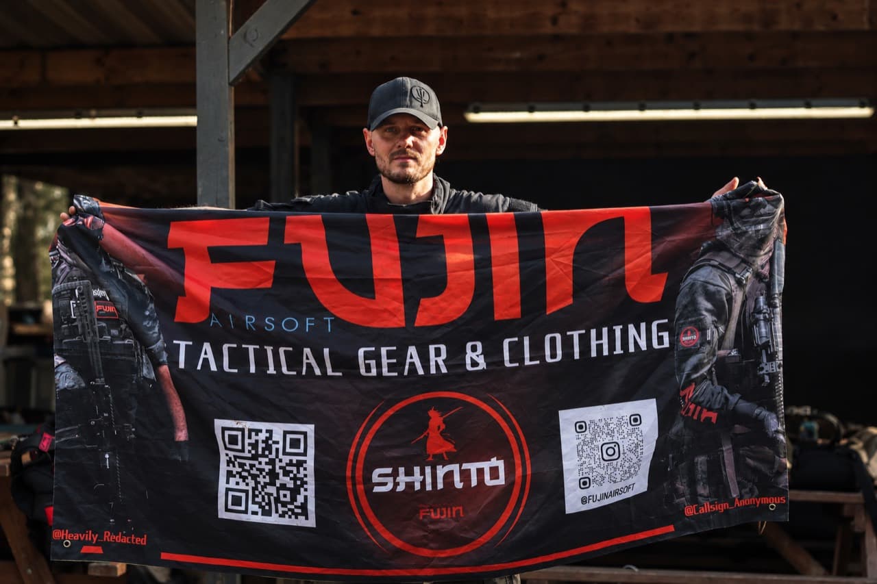 Fujin Airsoft banner at the 6mm Slingers Catharsis weekender