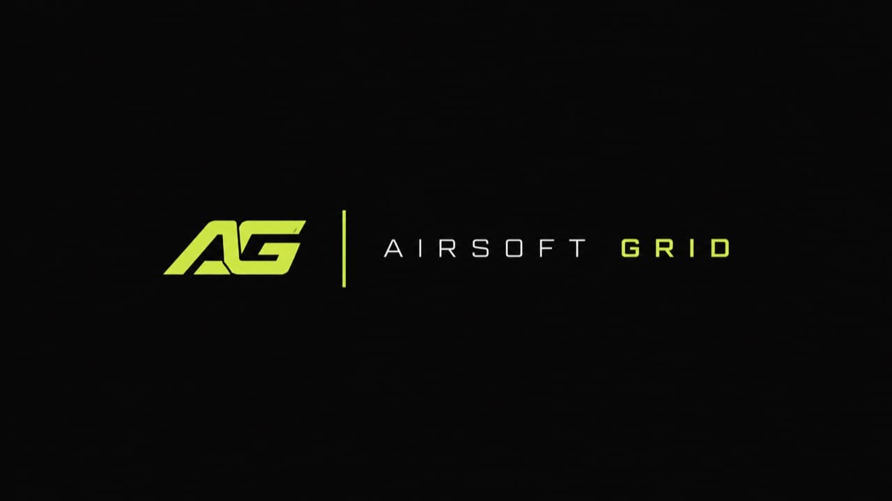 Airsoft Grid refined AG logo and Airsoft Grid wordmark on a black background