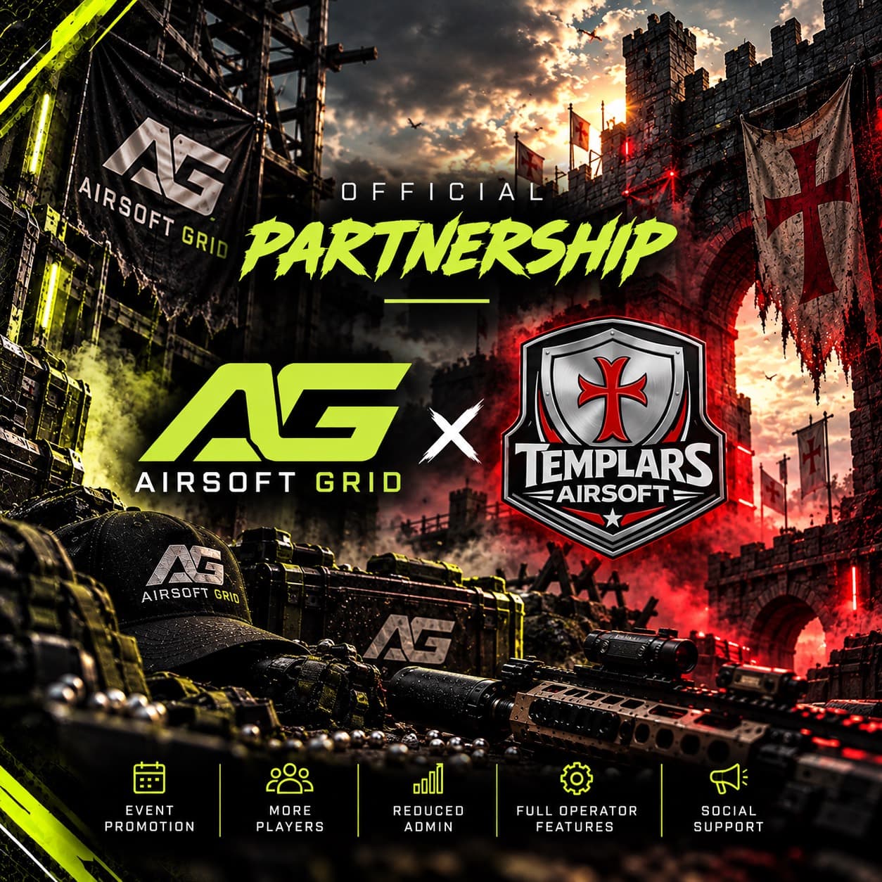 Airsoft Grid and Templars Airsoft official partnership artwork